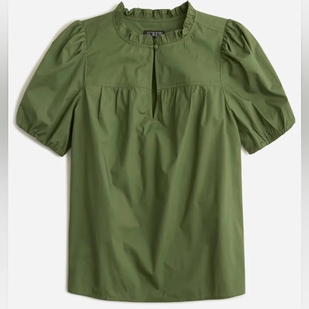 NWT J. Crew Ruffleneck short-sleeve cotton top